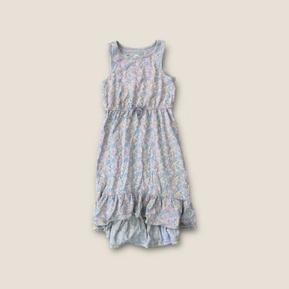 Circo Printed Sleeveless Casual Dress Gray Combo 4T